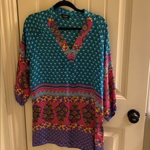 Tolani Boho Silk Shift Dress